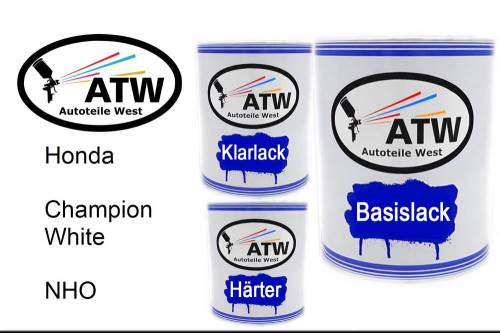 Honda, Champion White, NHO: 1L Lackdose + 1L Klarlack + 500ml Härter - Set, von ATW Autoteile West.
